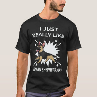 Camiseta 22 Me gusta mucho el pastor alemán OK pastor alemá