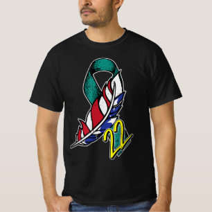 Camiseta 22 Veteran PTSD Suicide Awareness US Feather Patri