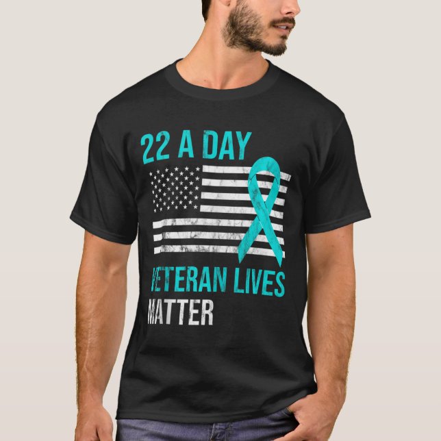 Camiseta 22 Vida de concientización de veteranos de suicidi (Anverso)