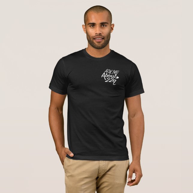 Camiseta 22qtshirt, me preguntan acerca de 22q, logotipo (Anverso completo)