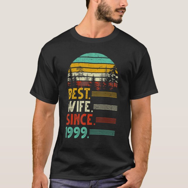 Camiseta 23° Aniversario Boda Funny Mejor Esposa Desde 1999 (Anverso)