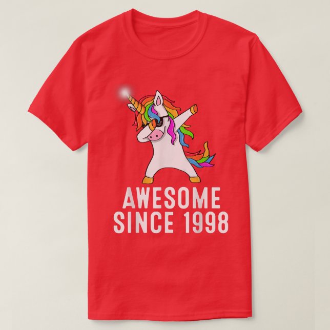 Camiseta 23 años, unicornio dab, Awesome desde 1998 (Diseño del anverso)