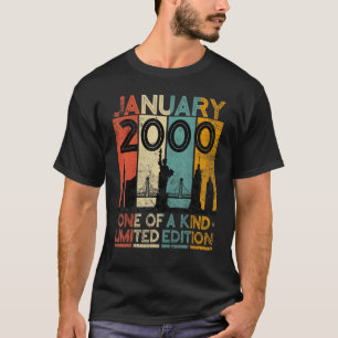 Camiseta 23 Años Vintage Enero 2000 Hombres Cumpleaños Muje