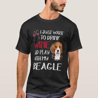 Camiseta 23 Bebe Vino Y Juega Con Mi Beagle