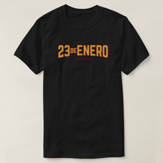 Camiseta 23 de Ener - CARACAS. Amarillo (Diseño del anverso)