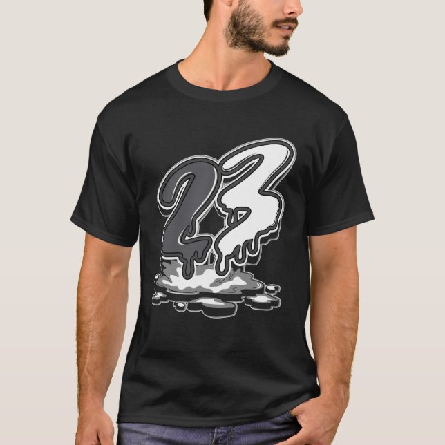 Camiseta 23 Drip Black White Matching Para Hombres Mujeres (Anverso)