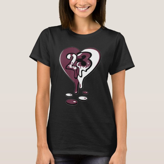 Camiseta 23 Drip Heart High Bordeaux 1s Matching (Anverso)