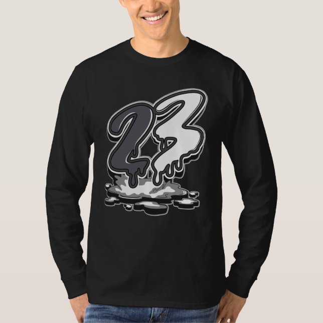 Camiseta 23 Drip Low Panda Negro Blanco Coincidente (Anverso)