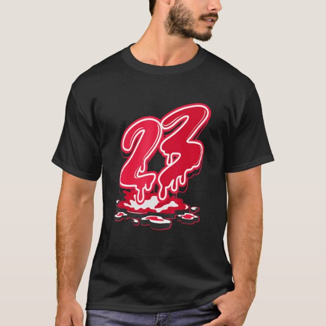Camiseta 23 Drip Matching Drip Red For Men Women (Anverso)