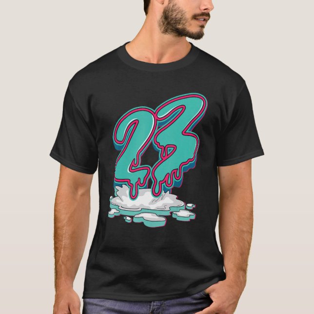 Camiseta 23 Dripping Aurora Green 13 Unisex Matching (Anverso)