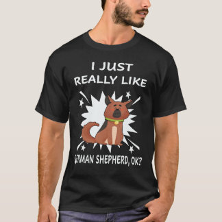 Camiseta 23 Me gusta mucho el pastor alemán OK pastor alemá