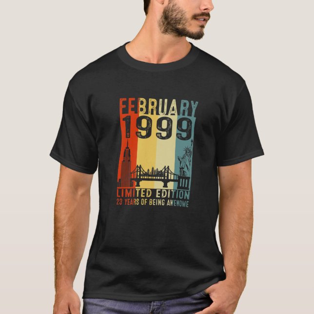 Camiseta 23 Year Old Gift February 1999 Limited Edition 23T (Anverso)