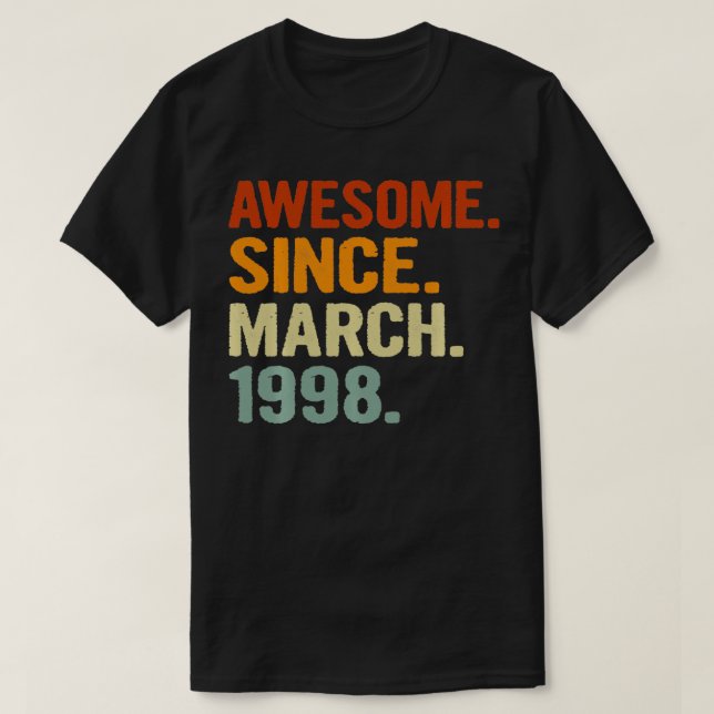 Camiseta 23 Years Old Retro Birthday Gift Awesome Since Mar (Diseño del anverso)