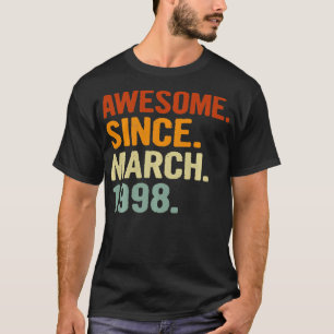 Camiseta 23 Years Old Retro Birthday Gift Awesome Since Mar