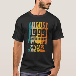 Camiseta 23rd Birthday 23 Years Awesome Since August 1999 V