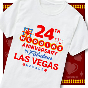 Camiseta 24º Aniversario de Boda Fabulosa Pareja de Las Veg