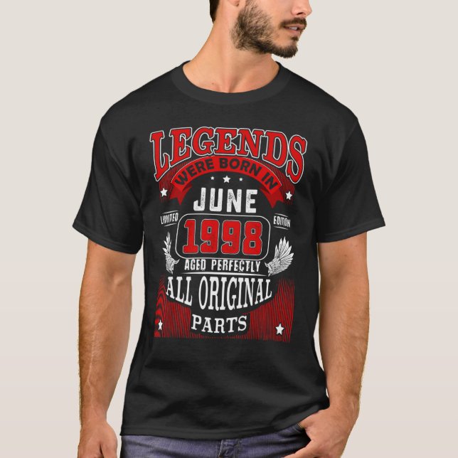 Camiseta 24º Cumpleaños De Leyendas Nacidas En Junio De 199 (Anverso)