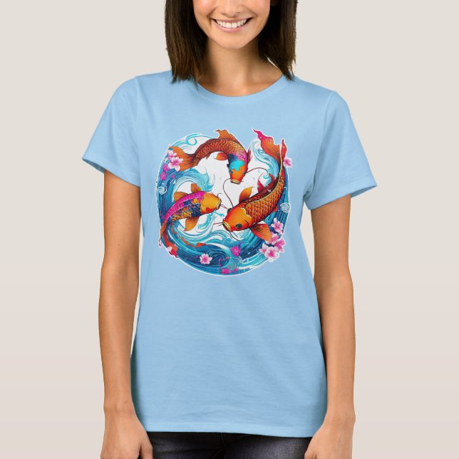 Camiseta 24082_Three Koi, Koi Art (Anverso)