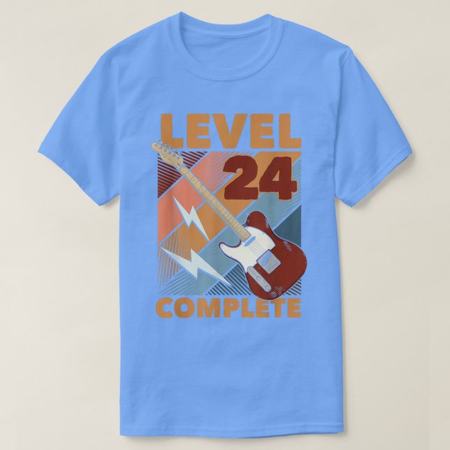 Camiseta 24.º cumpleaños 24 Completo E-Guitar (Diseño del anverso)