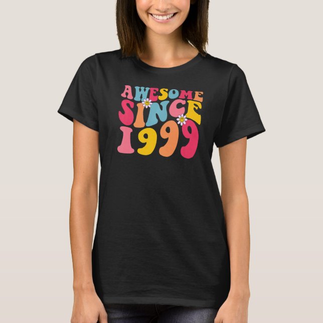 Camiseta 24.º cumpleaños increíble desde 1999 Retro 24 años (Anverso)