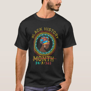 Camiseta 24/7/365 Black History Month African American Hist