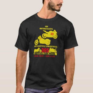 Camiseta 24/7/365 - Conciencia 2013 de la motocicleta