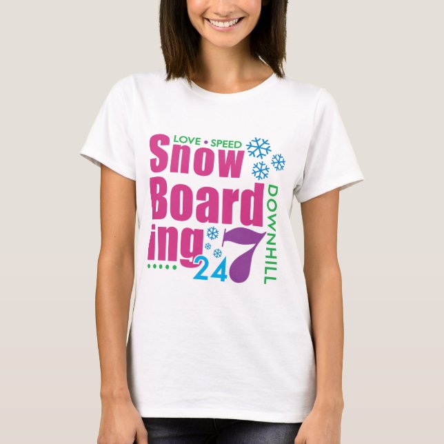 Camiseta 24/7 embarque de la nieve (Anverso)