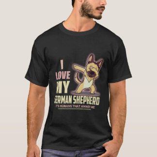 Camiseta 24 amo a mi pastor alemán son los humanos los que 