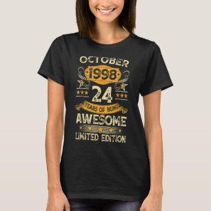 Camiseta 24 años Vintage Octubre 1998 24º cumpleaños R