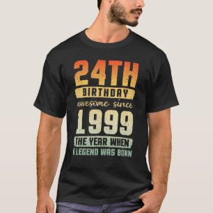 Camiseta 24° cumpleaños increíble desde el año 1999 cuando 