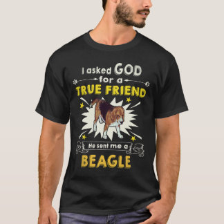 Camiseta 24 Le preguntó a Dios - Verdadero amigo - Un Beagl