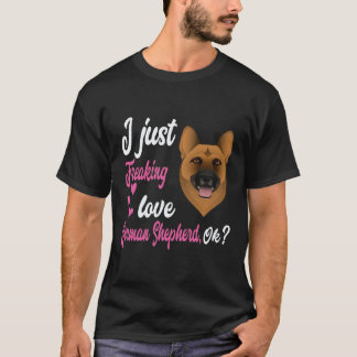 Camiseta 24 Me Encanta Loco el Pastor Alemán OK Pastor Alem