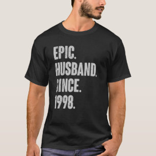 Camiseta 24 Wedding Anniversary For Him Epic Husband Sinc