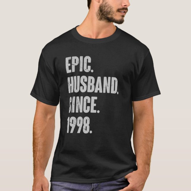 Camiseta 24 Wedding Anniversary For Him   Epic Husband Sinc (Anverso)
