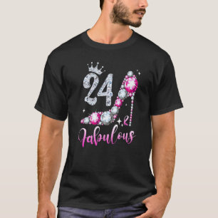 Camiseta 24 Y Fabuloso 24º Cumpleaños Tapos De Alta Velocid