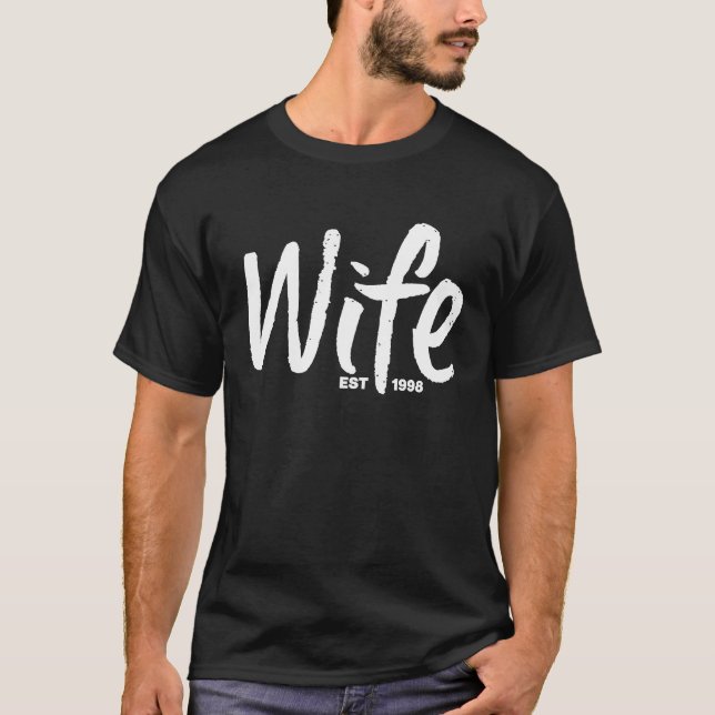 Camiseta 24th Wedding Anniversary Wife Est 1998 (Anverso)