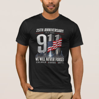 Camiseta 25º Aniversario del 11-S Nunca Olvidar 2001-2026