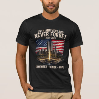 Camiseta 25º Aniversario del 11-S Nunca Olvidar 2001-2026