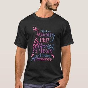 Camiseta 25º Cumpleaños De La Mujer Enero De 1997 25 Años