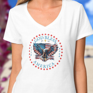 Camiseta 250º EE. UU. Dios Bendiga América Bendita es la Na