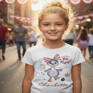 Camiseta 250 Aniversario de EE. UU. Niños Patrióticos Ganso