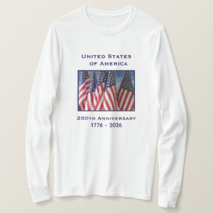 Camiseta 250 Aniversario de la manga patriótica de larga du