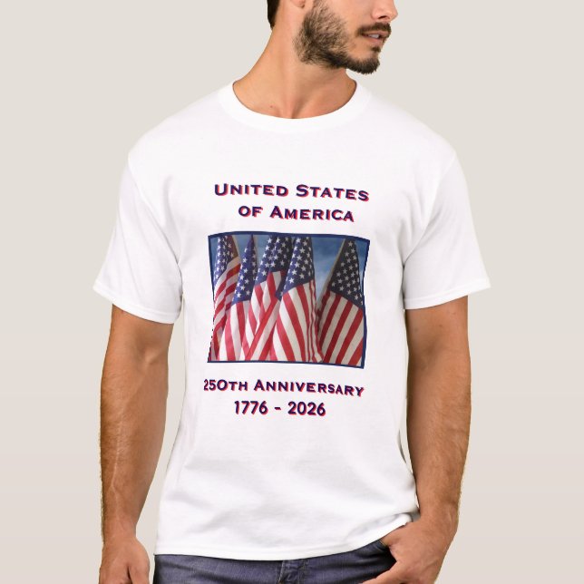 Camiseta 250° Aniversario de los EEUU Blanco Patriótico (Anverso)