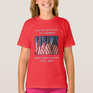 Camiseta 250 Aniversario de los Niños Rojos Patrióticos de 
