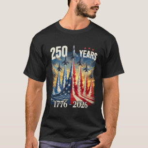 Camiseta 250 años 1776-2026 Aviones de combate bandera de E