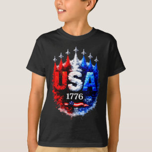 Camiseta 250 años americano 1776 bandera de EE. UU. aviones