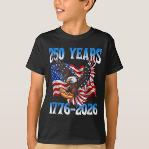 Camiseta 250 Años Bandera Americana 1776 2026 Águila Hotdog
