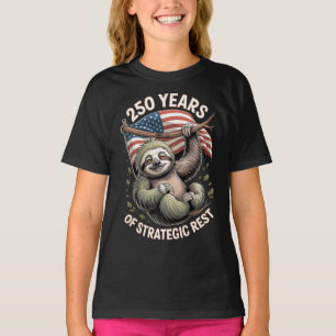 Camiseta 250 años de arte de perezoso de descanso estratégi