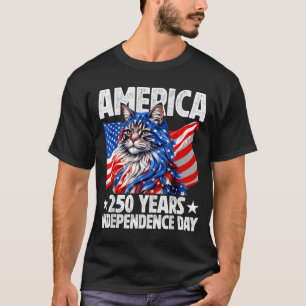 Camiseta 250 años de Independencia de América Maine Coon