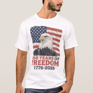 Camiseta 250 Años de Libertad 1776-2026 Bandera del Águila 